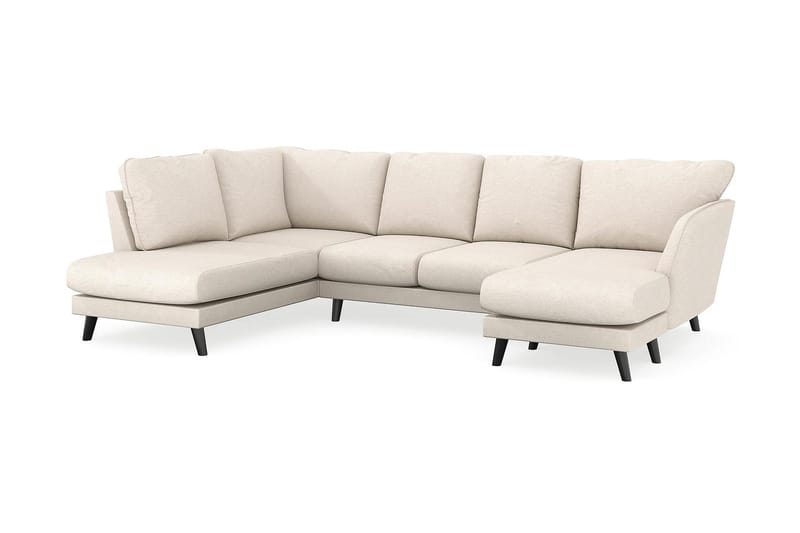 Trend Lyx 4-personers Højrevendt U-formet Sofa med Divan og Chaiselong i Stof - Beige - Møbler - Sofaer - U Sofa