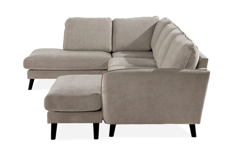 Trend Lyx 4-personers Venstrevendt U-formet Sofa med Divan og Chaiselong i Stof - Beige - Møbler - Sofaer - U Sofa