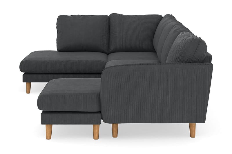 Trend Lyx U-Sofa med Chaiselong Højre - Mørkegrå Jernbanefløjl - Møbler - Sofaer - U Sofa