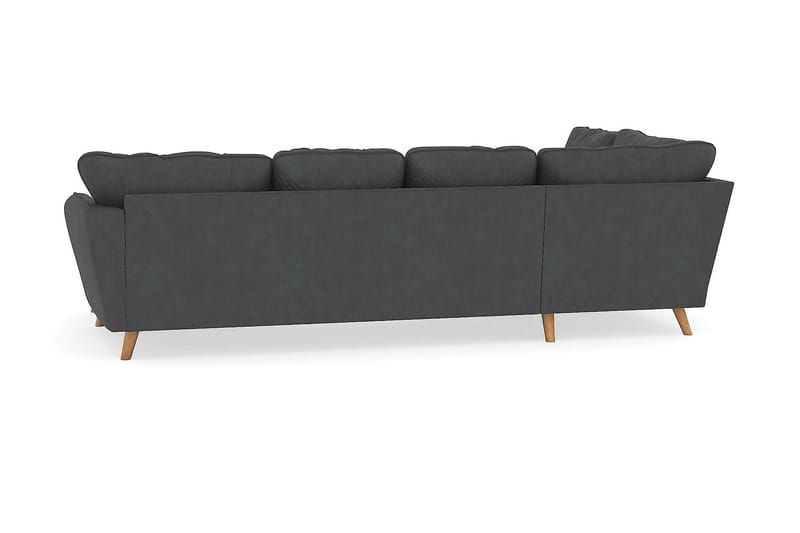 Trend Lyx U-Sofa med Chaiselong Højre - Mørkegrå Jernbanefløjl - Møbler - Sofaer - U Sofa