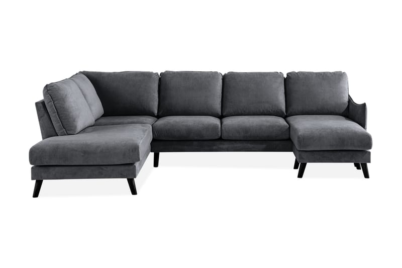 Trend Lyx U-Sofa med Chaiselong Højre - Mørkegrå - U Sofa