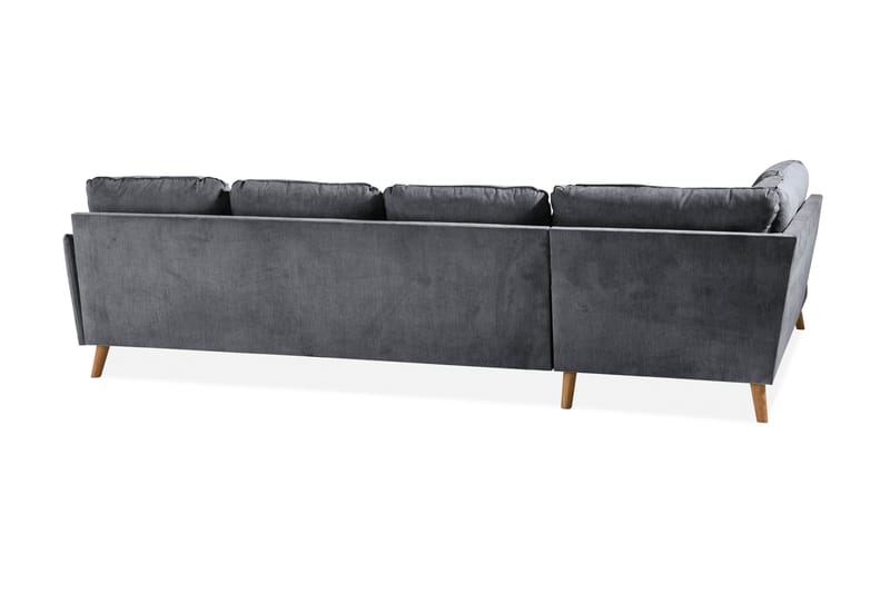 Trend Lyx U-Sofa med Chaiselong Højre - Mørkegrå/Eg - U Sofa