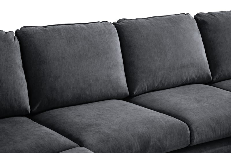 Trend Lyx U-Sofa med Chaiselong Højre - Mørkegrå/Eg - U Sofa