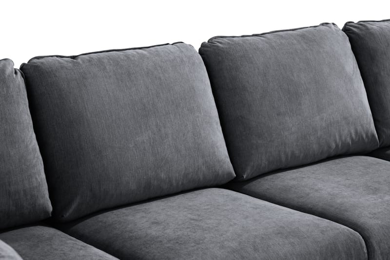Trend Lyx U-Sofa med Chaiselong Venstre - Mørkegrå/Eg - Lædersofaer - Velour sofaer - U Sofa