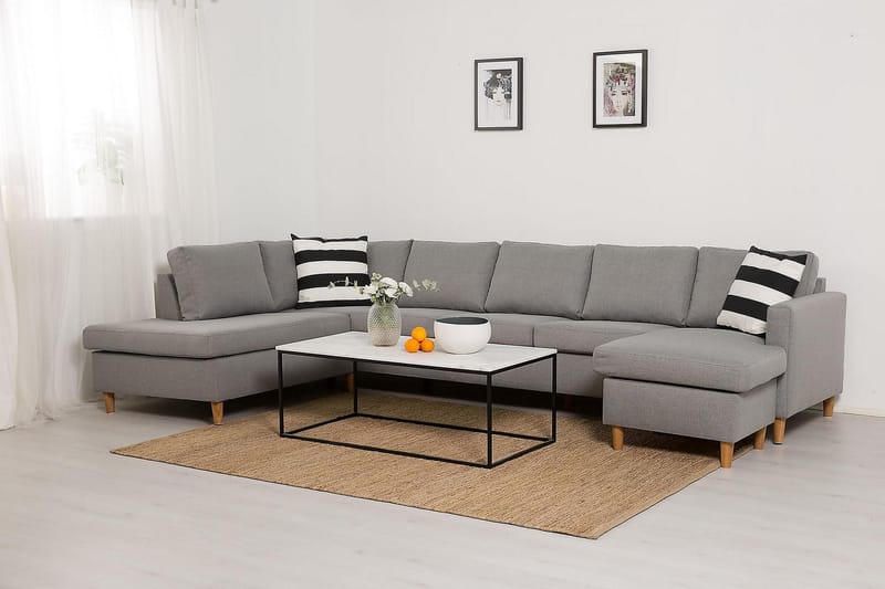 Zero U-sofa Large med Chaiselong Højre - Lysegrå - U Sofa