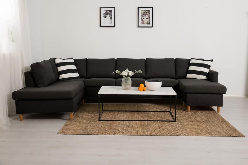Zero U-sofa Large med Chaiselong Højre - Mørkegrå - Møbler - Sofaer - U Sofa