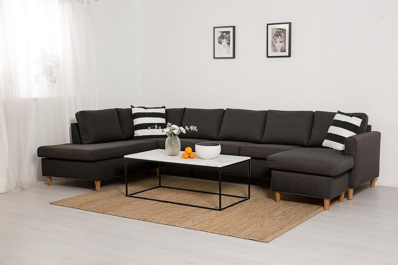 Zero U-sofa Large med Chaiselong Højre - Mørkegrå - Møbler - Sofaer - U Sofa