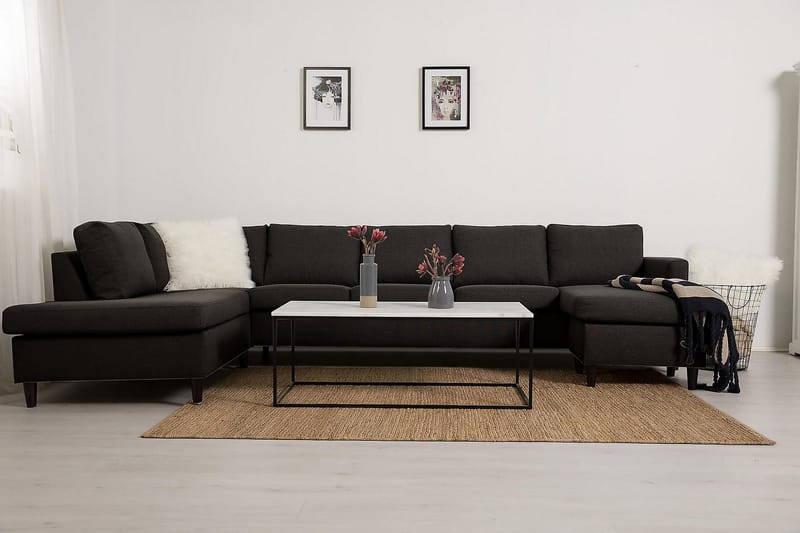 Zero U-sofa Large med Chaiselong Højre - Mørkegrå - Møbler - Sofaer - U Sofa