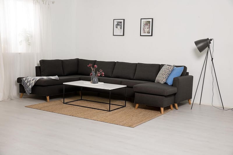Zero U-sofa Large med Chaiselong Højre - Mørkegrå - U Sofa