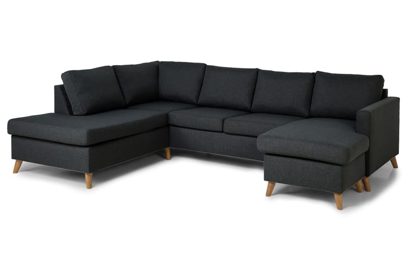 Zero U-sofa med Chaiselong Højre - Mørkegrå - U Sofa