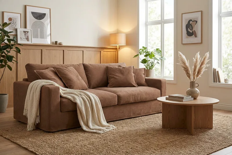 Valencia ekstra dyb 3-personers sofa med aftageligt og vaskbart betræk - Rustbrun - Møbler - Sofaer - 3 personers sofa