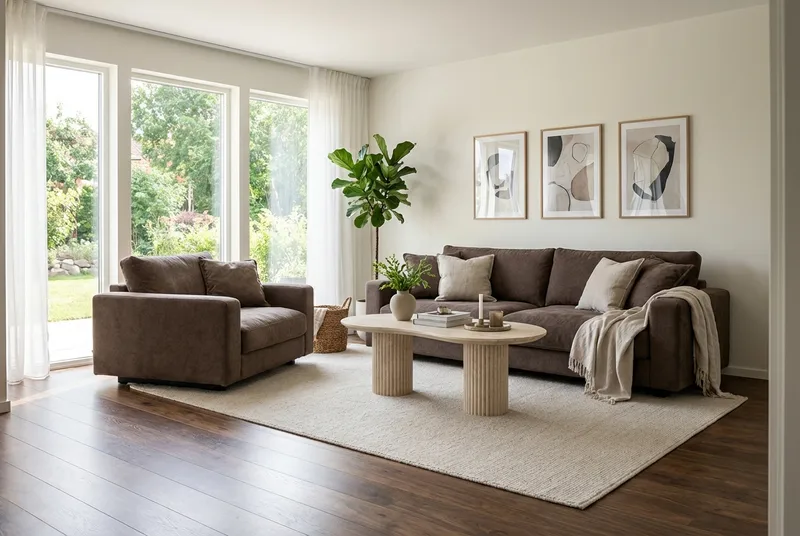 Valencia Ekstra Dyb 3-personers Sofa i Chenille - Mørkebrun - Møbler - Sofaer - 3 personers sofa