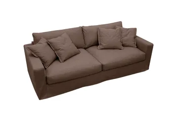 Valencia ekstra dyb 3-personers sofa med aftageligt og vaskbart betræk - Mørkebrun - Møbler - Sofaer - 3 personers sofa