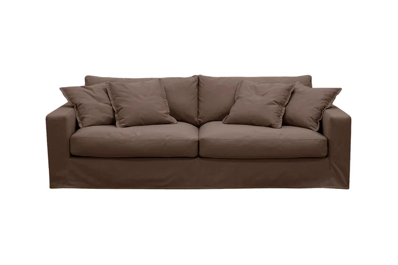 Valencia ekstra dyb 3-personers sofa med aftageligt og vaskbart betræk - Mørkebrun - Møbler - Sofaer - 3 personers sofa