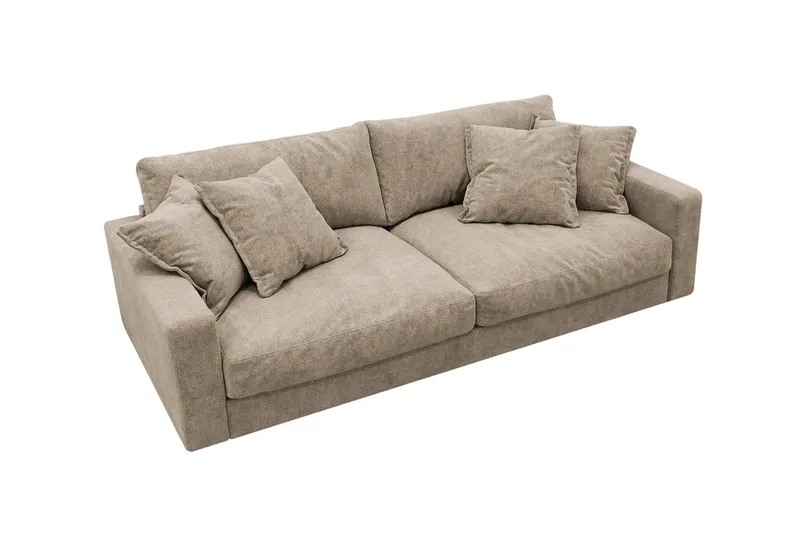 Valencia Ekstra Dyb 3-personers Sofa i Chenille - Brun - Møbler - Sofaer - 3 personers sofa