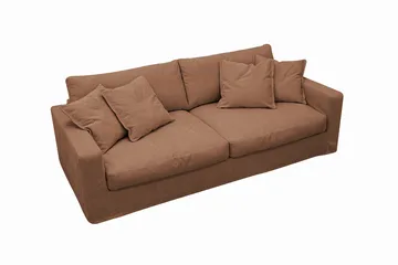 Valencia ekstra dyb 3-personers sofa med aftageligt og vaskbart betræk - Rustrødbrun - Møbler - Sofaer - 3 personers sofa