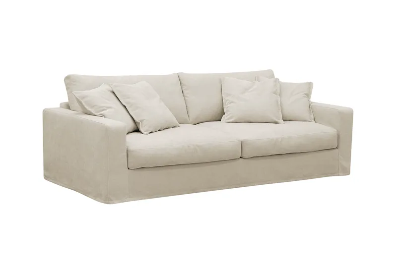 Valencia Ekstra dyb 3-personers sofa med aftageligt og vaskbart betræk - Beige - Møbler - Sofaer - 3 personers sofa