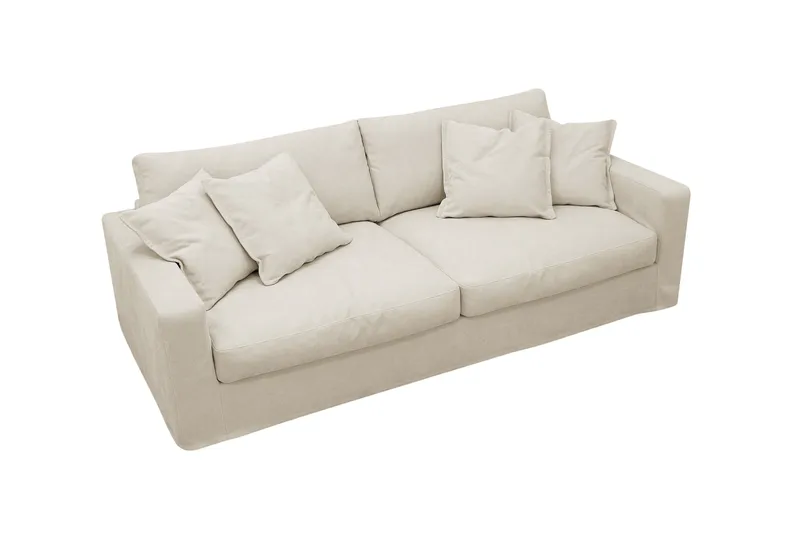 Valencia Ekstra dyb 3-personers sofa med aftageligt og vaskbart betræk - Beige - Møbler - Sofaer - 3 personers sofa