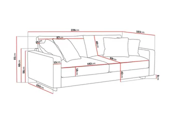 Valencia Ekstra Dyb 3-personers Sofa i Chenille - Beige - Møbler - Sofaer - 3 personers sofa