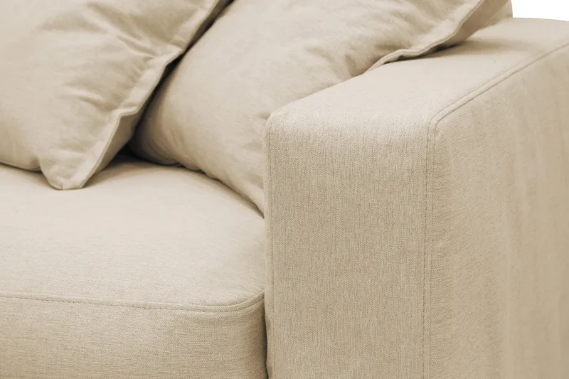 Valencia ekstra dyb 3-personers sofa med aftageligt og vaskbart betræk - Beige - Møbler - Sofaer - 4 personers sofa