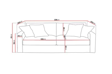 Valencia ekstra dyb 3-personers sofa med aftageligt og vaskbart betræk - Mørkebrun - Møbler - Sofaer - 3 personers sofa