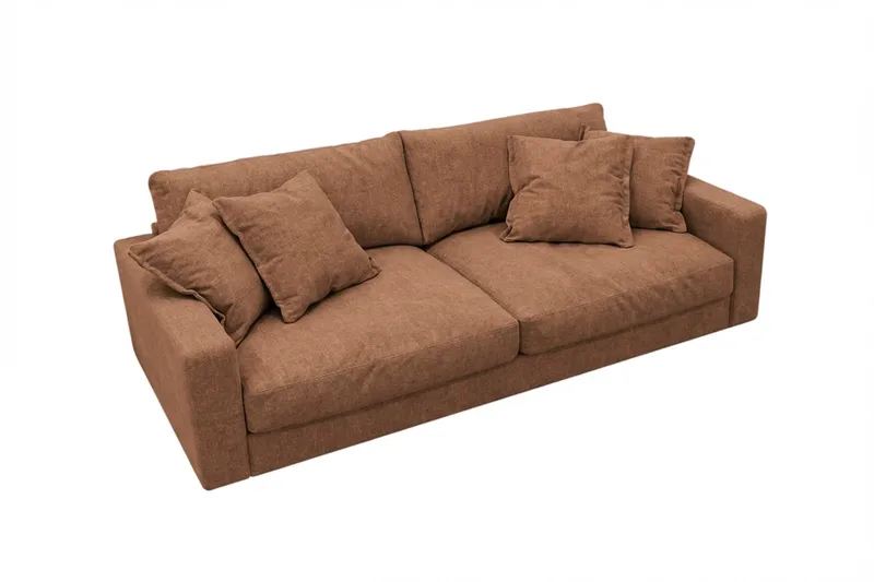 Valencia Ekstra dyb 3-personers sofa i chenille - Rostbrun - Møbler - Sofaer - 3 personers sofa