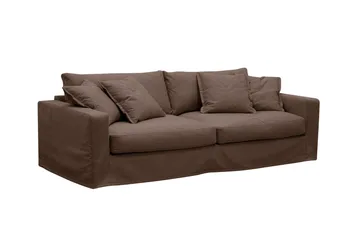 Valencia ekstra dyb 3-personers sofa med aftageligt og vaskbart betræk - Mørkebrun - Møbler - Sofaer - 3 personers sofa