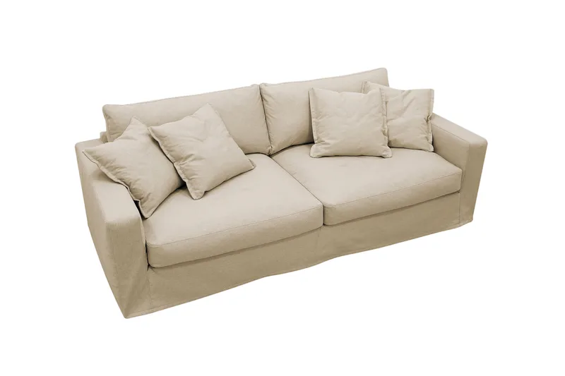 Valencia ekstra dyb 3-personers sofa med aftageligt og vaskbart betræk - Beige - Møbler - Sofaer - 3 personers sofa