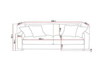 Valencia Ekstra Dyb 3-personers Sofa - Taupe - Møbler - Sofaer - 3 personers sofa