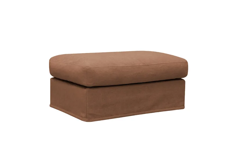 Valencia Extra Dyb 3-personers sofa + fodskammel med aftageligt og vaskbart betræk - Rødbrun - Møbler - Sofaer - Sofagrupper