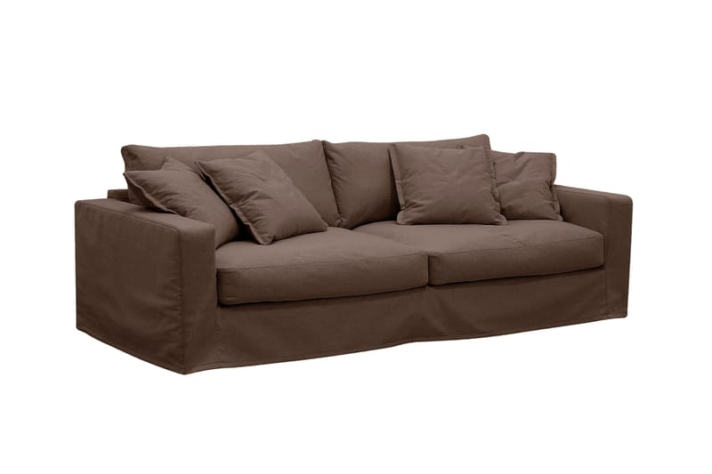 Valencia Extra Dyb 3-personers sofa + lænestol med aftageligt og vaskbart betræk - Mørkebrun - Møbler - Sofaer - Sofagrupper
