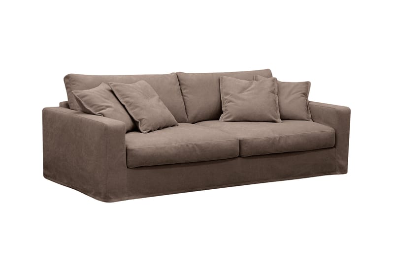 Valencia Extra Dyb 3-personers sofa + lænestol med aftageligt og vaskbart betræk - Mørkebrun - Møbler - Sofaer - Sofagrupper