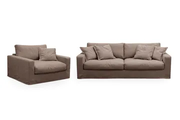 Valencia Extra Dyb 3-personers sofa + lænestol med aftageligt og vaskbart betræk