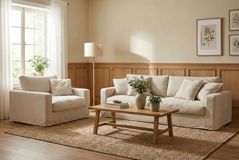 Valencia Extra Dyb 3-personers sofa + lænestol med aftageligt og vaskbart betræk - Beige - Møbler - Sofaer - Sofagrupper