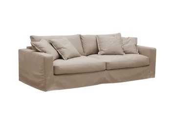 Valencia Extra Dyb 3-personers sofa + lænestol med aftageligt og vaskbart betræk - Lysebrun - Møbler - Sofaer - Sofagrupper