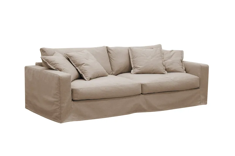 Valencia Extra Dyb 3-personers sofa + lænestol med aftageligt og vaskbart betræk - Lysebrun - Møbler - Sofaer - Sofagrupper