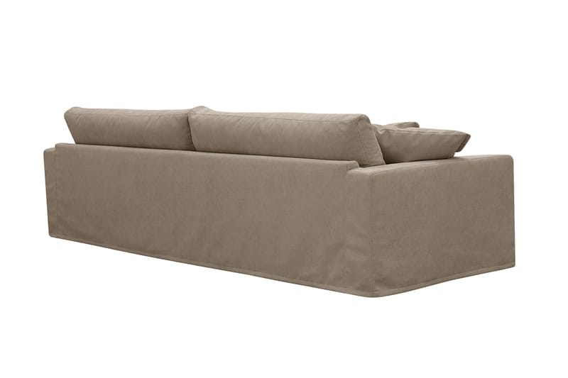 Valencia Extra Dyb 4-personers Sofa i Stof med Løst Betræk - Sandbeige - Møbler - Sofaer - 4 personers sofa