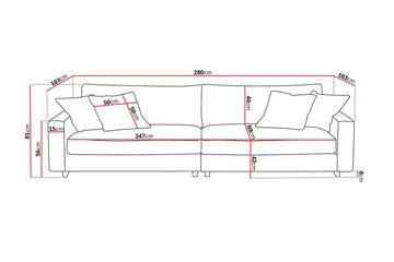 Valencia Extra Dyb 4-personers Sofa i Chenille - Brun - Møbler - Sofaer - 4 personers sofa