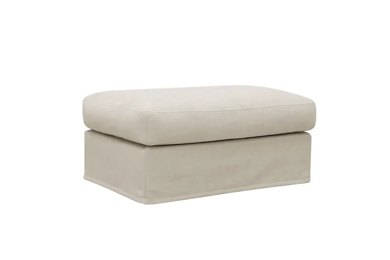 Valencia Extra Dyb 5-personers sofa + fodskammel med aftageligt og vaskbart betræk - Beige - Møbler - Sofaer
