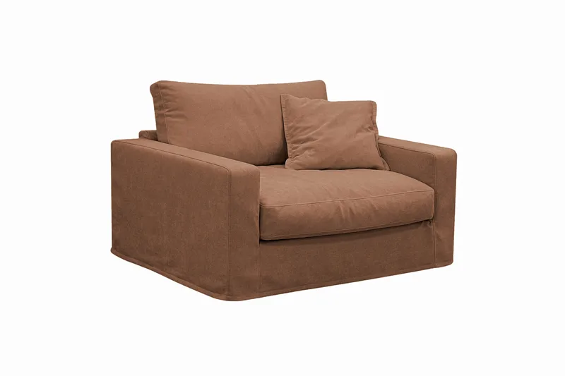 Valencia Extra Dyb 5-personers sofa + lænestol med aftageligt og vaskbart betræk - Rødbrun - Møbler - Sofaer - Sofagrupper