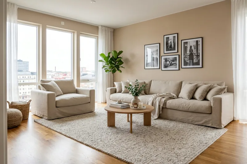 Valencia Extra Dyb 5-personers sofa + lænestol med aftageligt og vaskbart betræk - Beige - Møbler - Sofaer - Sofagrupper
