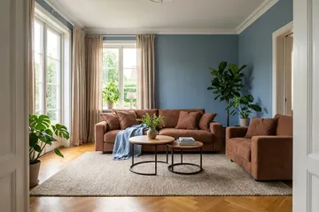 Valencia sofaarrangement ekstra dyb 3-personers sofa + lænestol i chenille - Rustrødbrun - Møbler - Sofaer - Sofagrupper