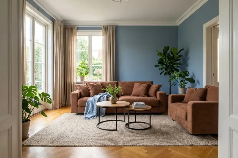 Valencia sofaarrangement ekstra dyb 3-personers sofa + lænestol i chenille - Rustbrun - Møbler - Sofaer - Sofagrupper