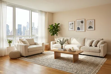 Valencia sofaarrangement ekstra dyb 5-personers sofa + lænestol i chenille - Beige - Møbler - Sofaer - Sofagrupper