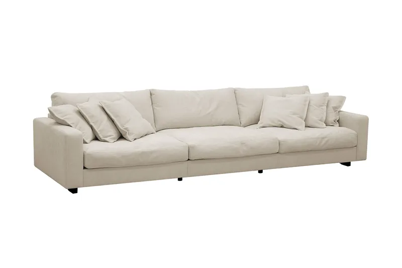 Valencia sofaarrangement ekstra dyb 5-personers sofa + lænestol i chenille - Beige - Møbler - Sofaer - Sofagrupper