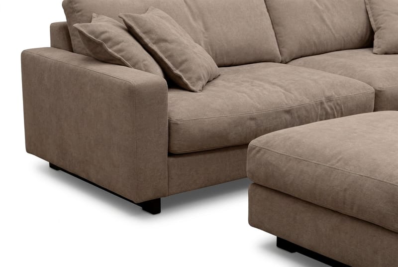 Valencia Sofagruppe Ekstra Dyb 3,5-personers Sofa + Fodskammel - Mørkebrun - Møbler - Sofaer - Sofagrupper