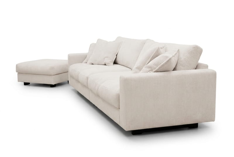 Valencia Sofagruppe Ekstra Dyb 4-personers Sofa + Fodskammel - Offwhite - Møbler - Sofaer - Sofagrupper