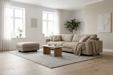 Valencia Sofagruppe Ekstra Dyb 4-personers Sofa + Fodskammel - Brun - Møbler - Sofaer - Sofagrupper
