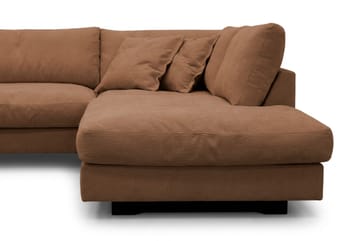 Valencia Sofagruppe Ekstra Dyb 4-personers Chaiselong Højre + Fodskammel - Rustrødbrun - Møbler - Sofaer - Sofagrupper