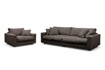 Valencia Sofagruppe Ekstra Dyb 4-personers Sofa + Lænestol - Taupe - Møbler - Sofaer - Sofagrupper